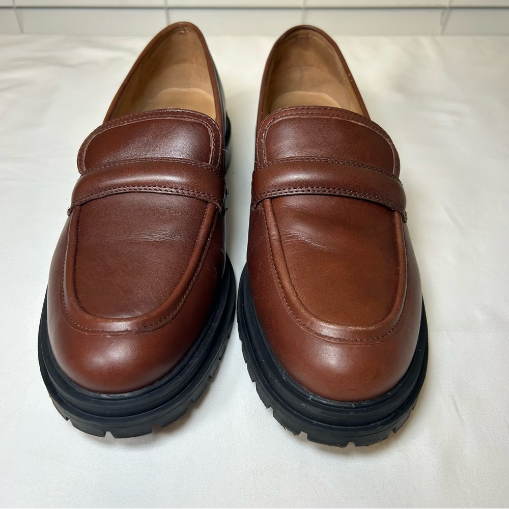 Madewell Brown Leather Penny Loafers - Picture 2 of 12